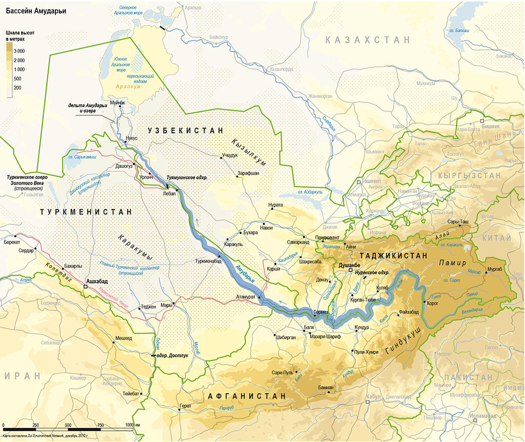 Карта реки амударьи