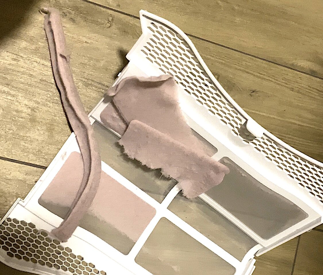 Состояние ворсового фильтра сушильной машины после одной сушки.