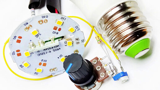 Как можно регулировать яркость свечения светодиодной лампочки, добавив в нее всего одни переменный резистором