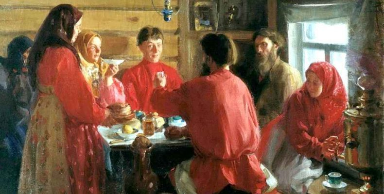 Из зажиточных крестьян многие держат у себя самовар и пьют чай по воскресеньям и праздничным дням, и особенно угощают  гостей.