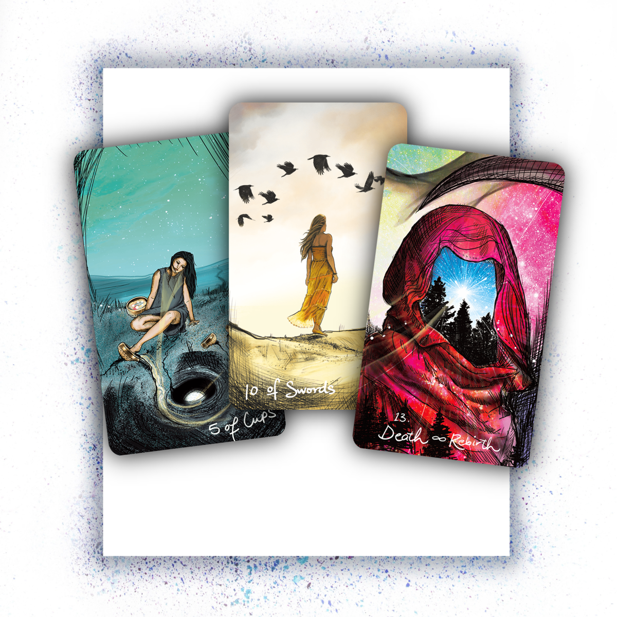 5 Кубков. 10 Мечей. Смерть.