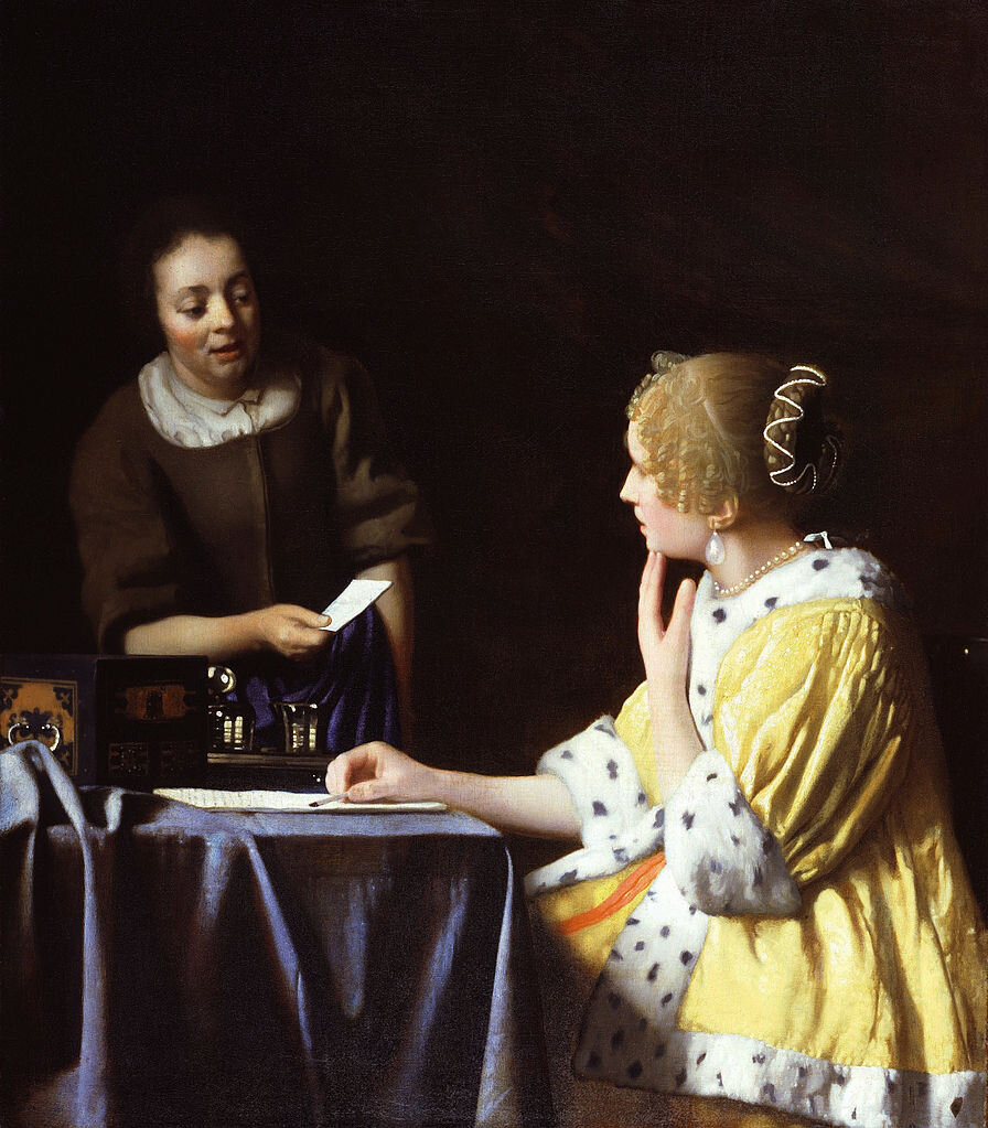 Ян Вермеер. Хозяйка и служанка. 1666-1667. Холст, масло. Коллекция Фрика, Нью-Йорк