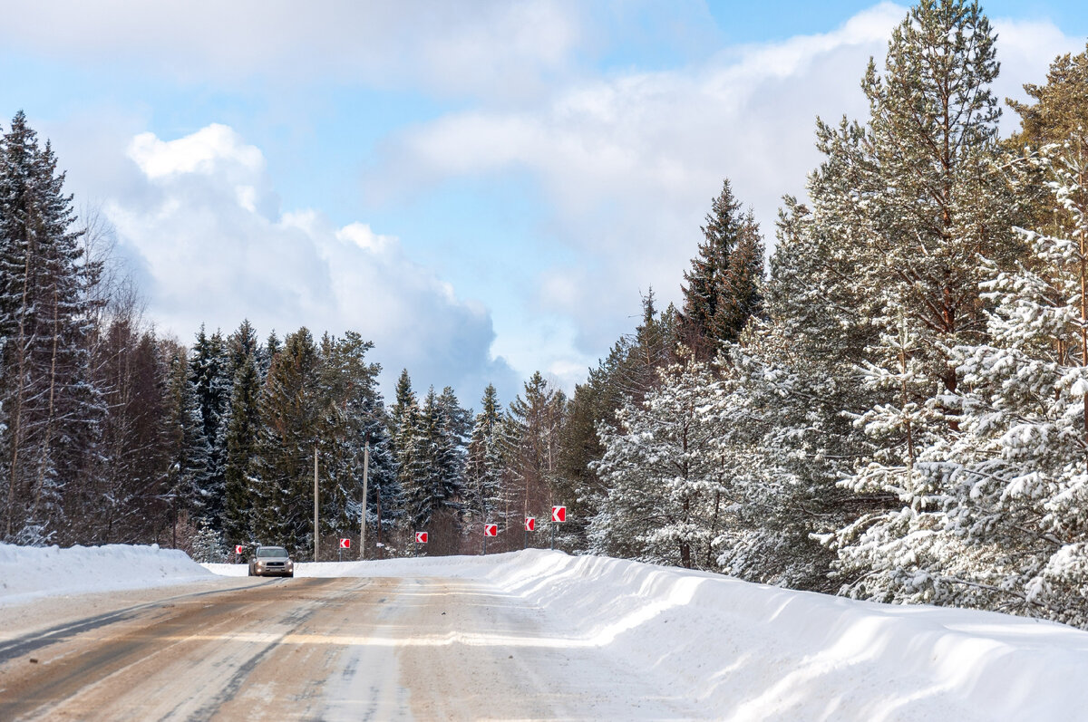 зимняя дорога в марте (где-то в Нижегородской области)