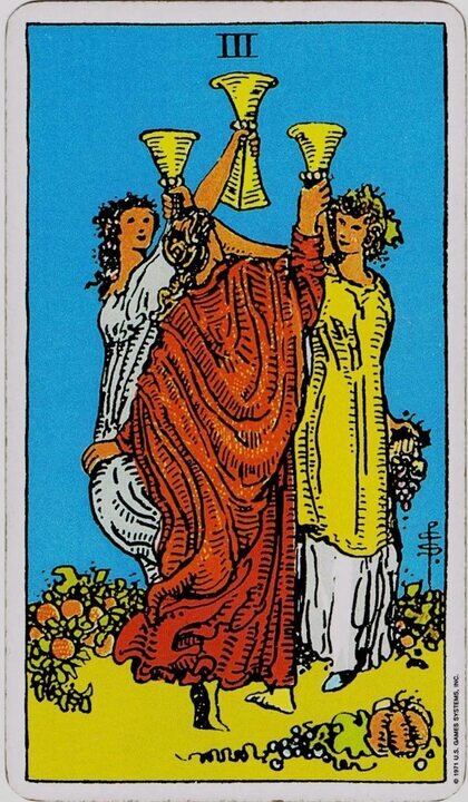 Тройка кубков в Таро Уэйта 