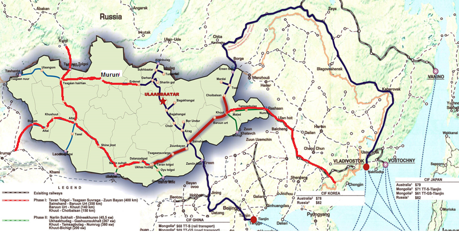 Карта автомобильных дорог монголии