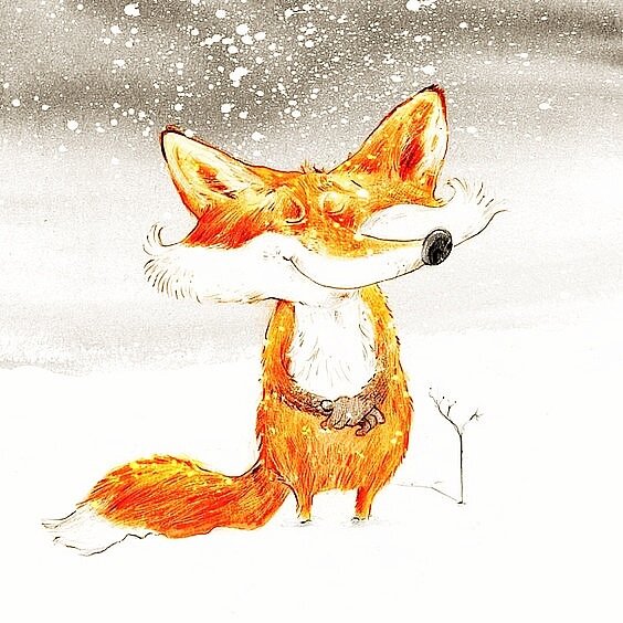 Первый долгожданный снег... Иллюстрация в свободном доступе