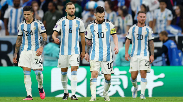    Футболисты сборной Аргентины.