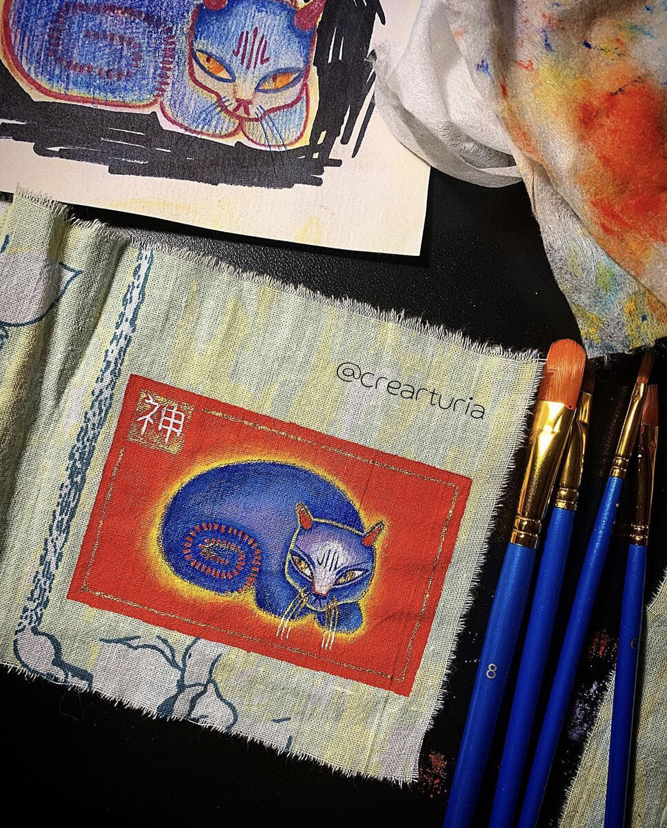 Моя первая работа красками по ткани 