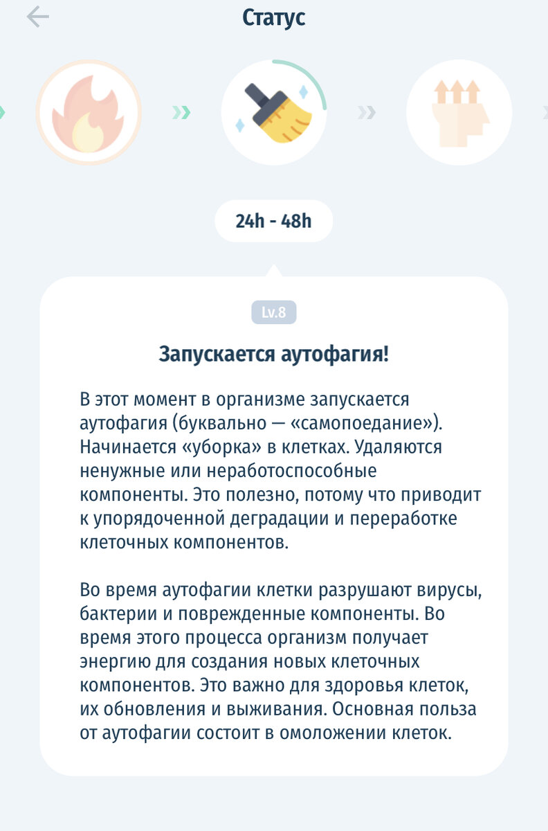 Скрин с приложения «трекер голода»