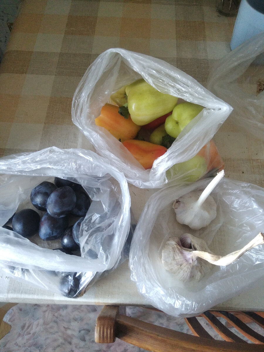 Перец для заморозки 30р за кг 80р, сливы 30р кг -28р, чеснок 100р за кг 12р.