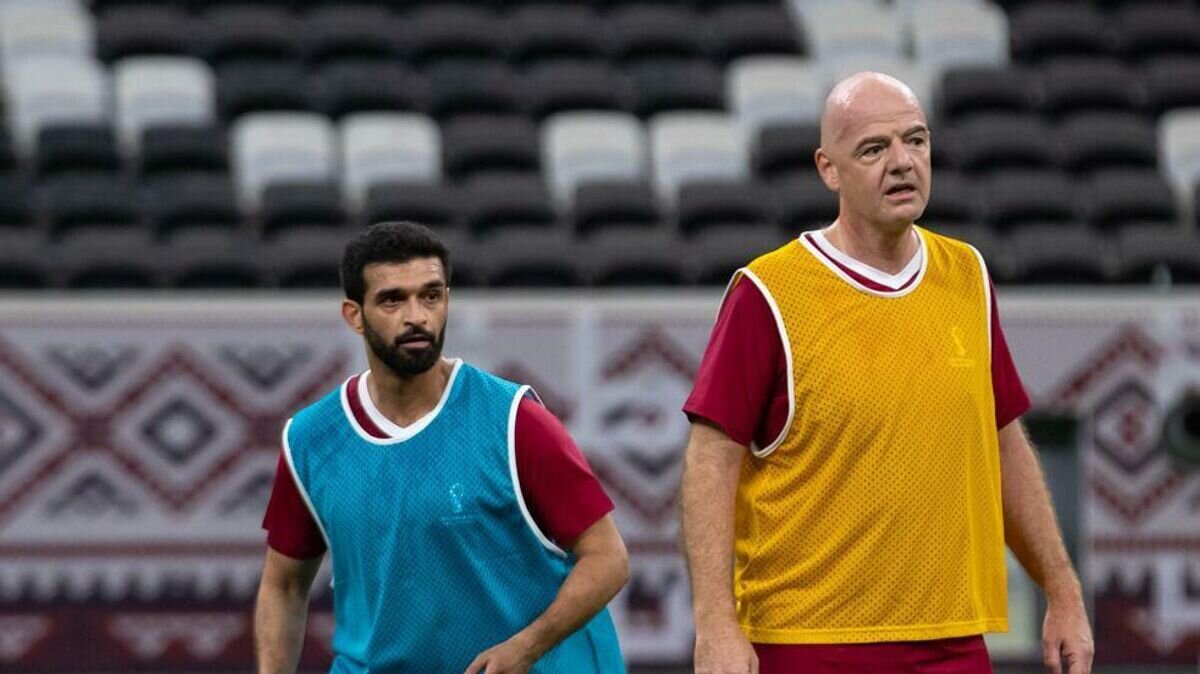    Президент Международной федерации футбола (ФИФА) Джанни Инфантино© Фото : Верховный комитет по проведению и наследию ЧМ-2022