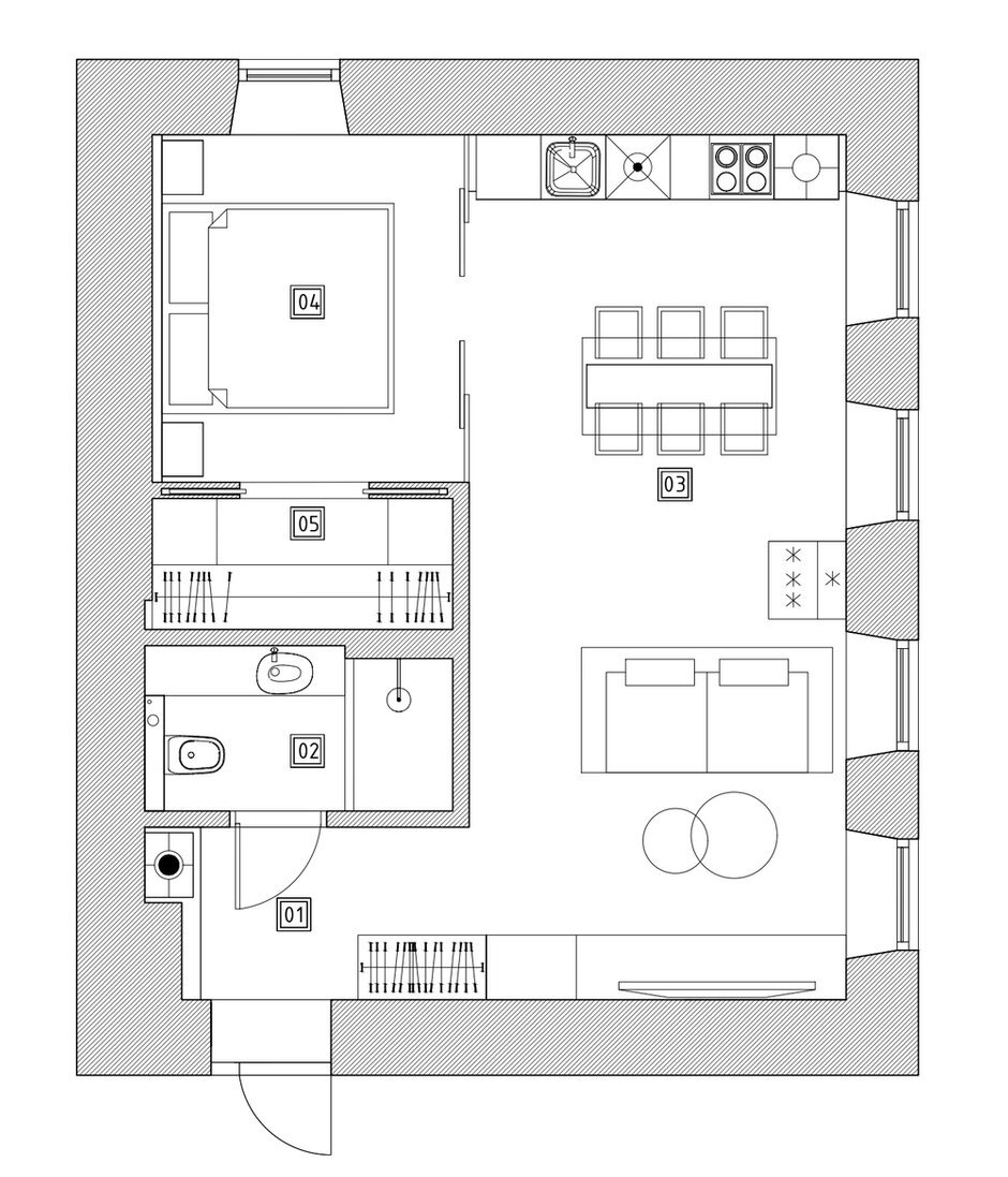 Лофт-двушка 50 м² в старом кирпичном доме с видом на сад Эрмитаж | INMYROOM  | Дзен