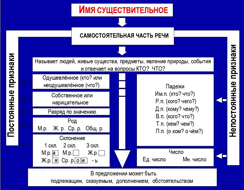 Морфология части речи в русском