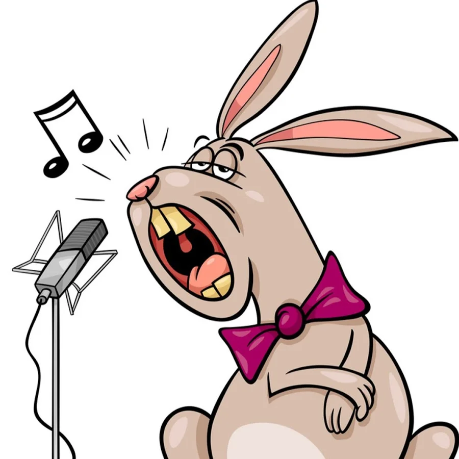 Зайка по имени Санька очень полюбил пение