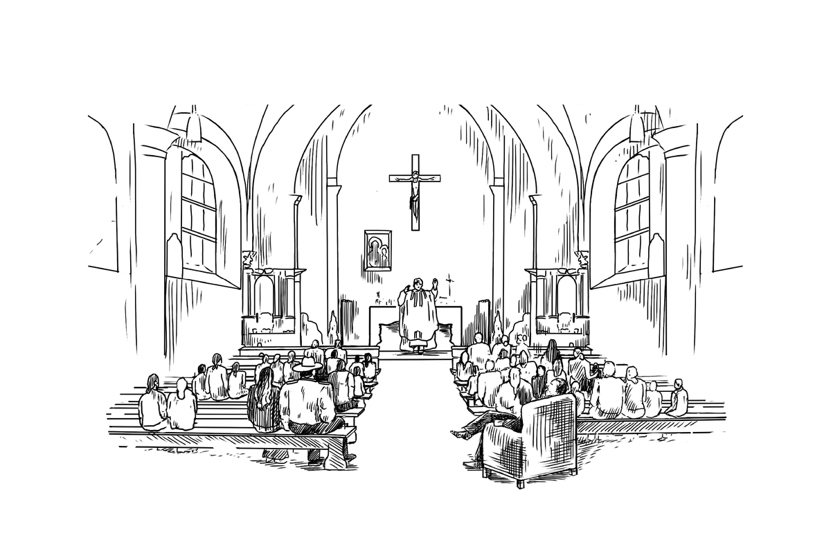 Иллюстрация из книги. Церковная служба