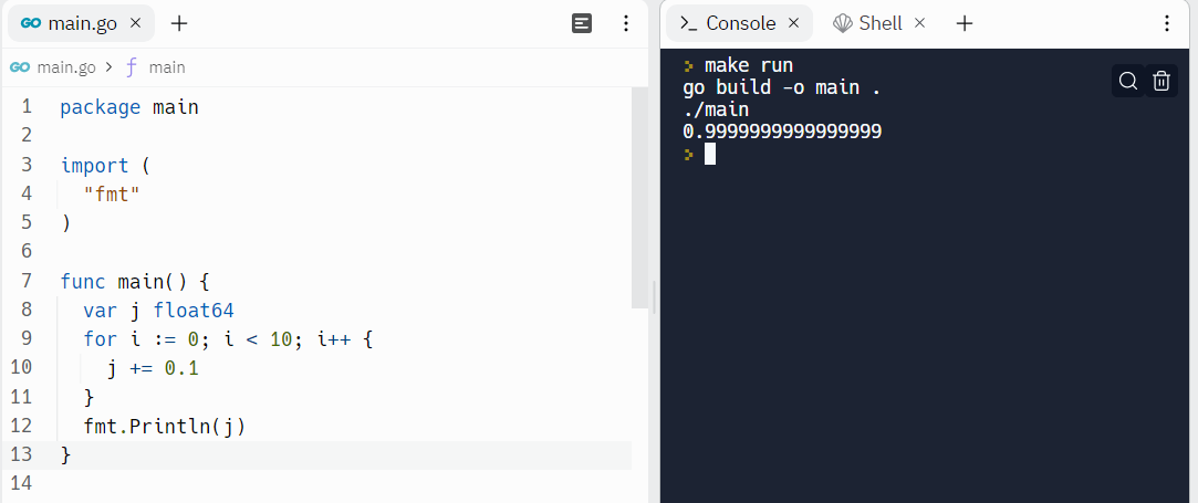 Пример сложения числа с плавающей точкой