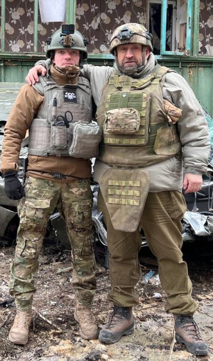 Военкоры А. Симонов и А. Сладков в Соледаре 12 января