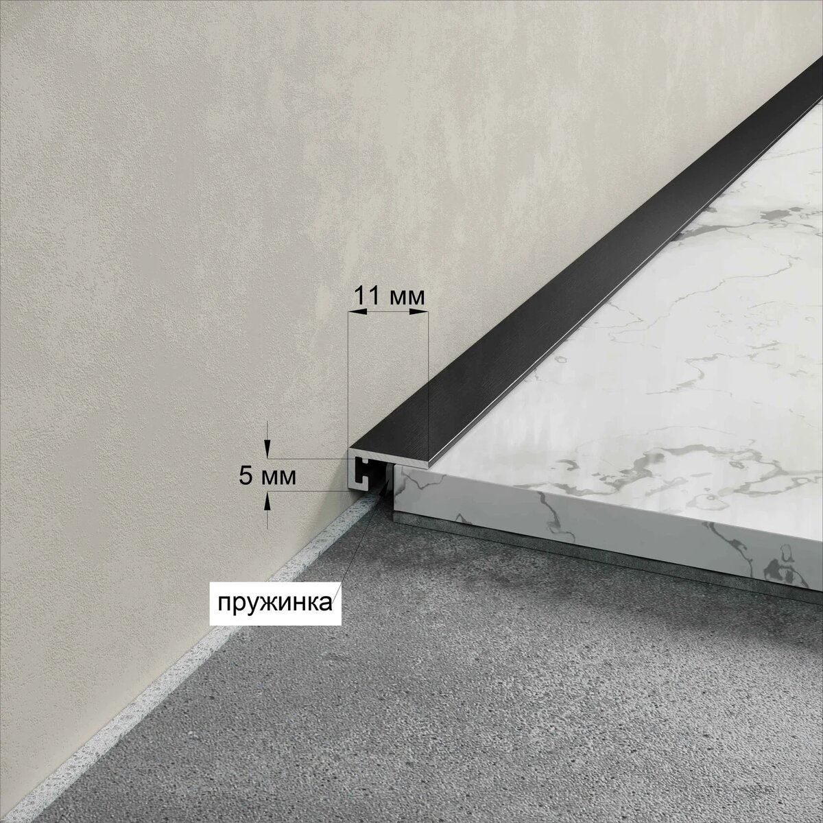 Плинтуса изготовлены из алюминия, который, в свою очередь, сделан по ГОСТ (22233-2018) с дополнительной термической обработкой.