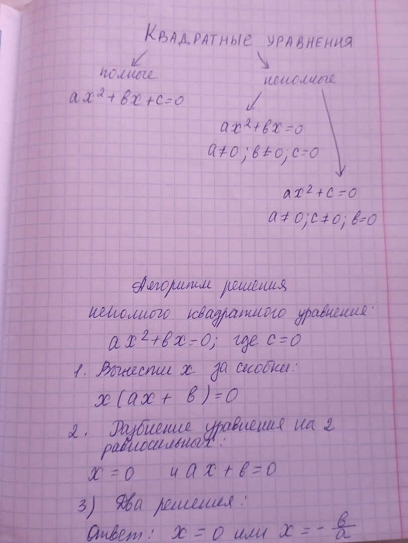 Решение неполных и полных квадратных уравнений | Учение и печенье | Дзен