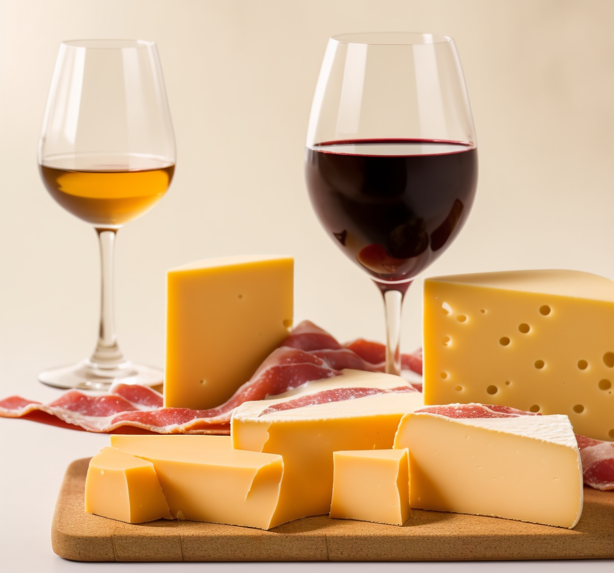 Вино сыр и бекон