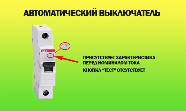 Как отличить визуально автоматический выключатель показано на картинке