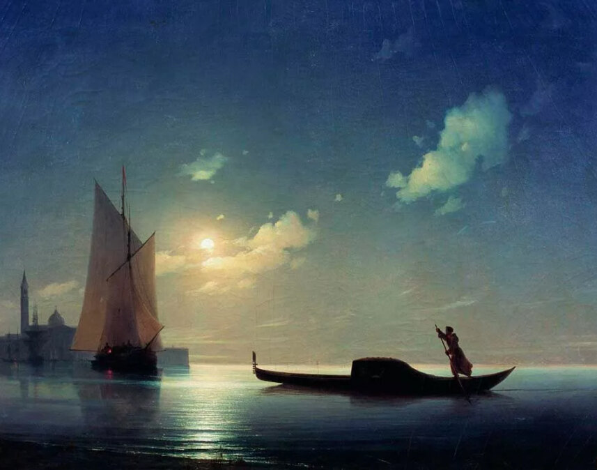 «Гондольер на море ночью», 1843 г. Государственный музей изобразительных искусств Республики Татарстан, Казань