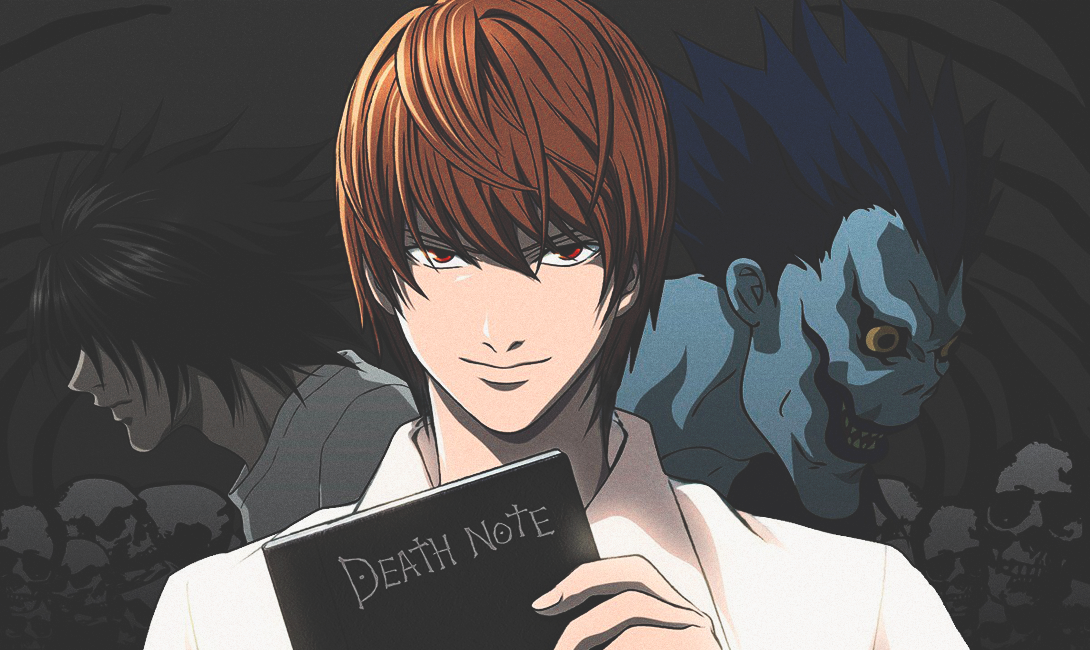 Кадр из анимэ "Тетрадь Смерти"