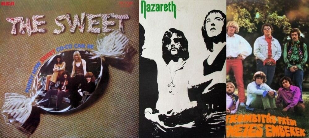 Дебютные альбомы рок-групп "The Sweet", "Nazareth" и "Omega"
