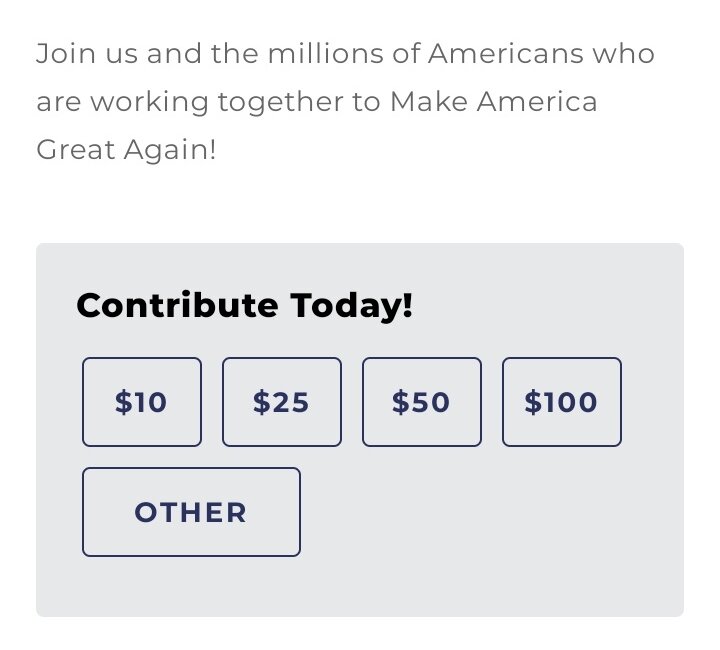 Присоединяйтесь к нам и миллионам американцев, которые вместе работают над тем, чтобы снова сделать Америку великой! 😂😂😂