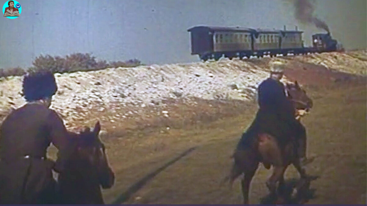 Кадр из фильма "Приходи свободным". Погоня за поездом.