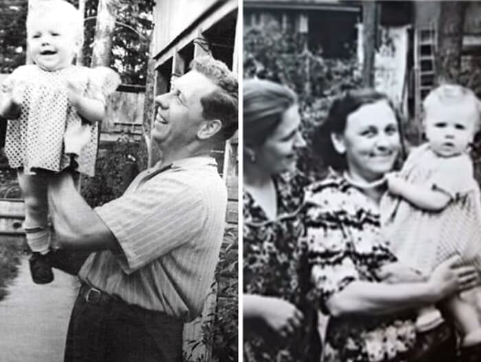 Елена Папанова в детстве с отцом, мамой и бабушкой | Фото: wellnesso.ru