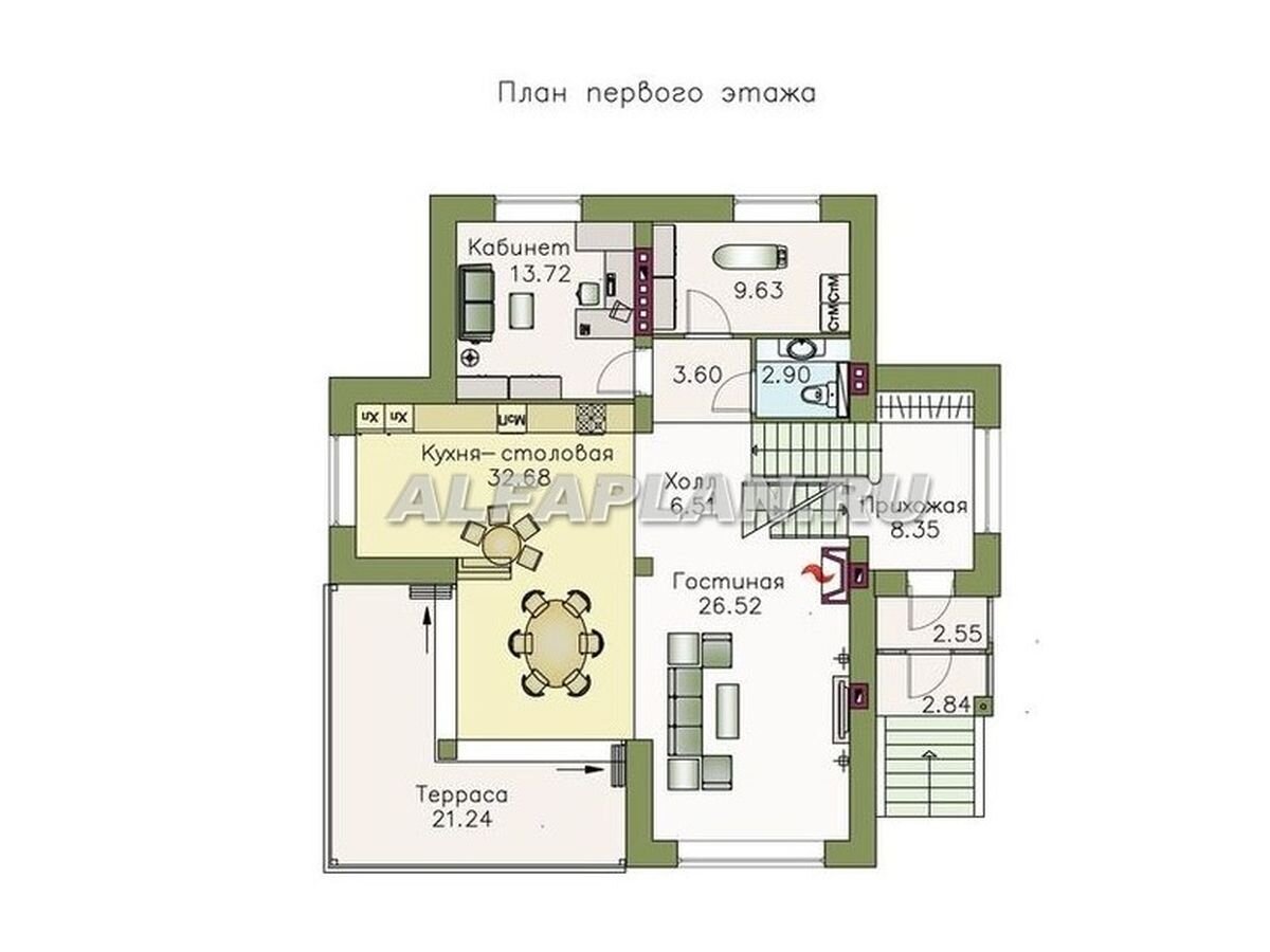 НА СЛАЙД ШОУ 3 ФОТО: Планировка дома по проекту "Светлые времена" 394А
