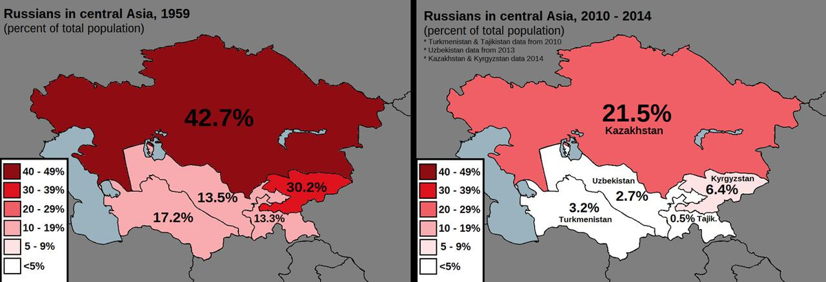 Казахстан этническая карта