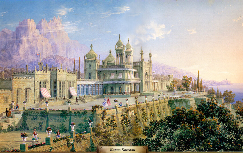Карло Боссоли. Дворец князя Воронцова в Алупке, 1840 - 1842 годы.