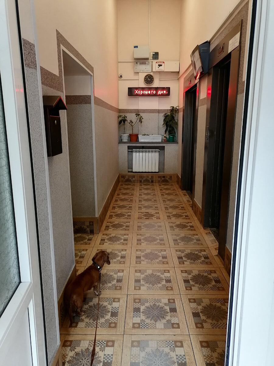 Подъезд с вежливым табло