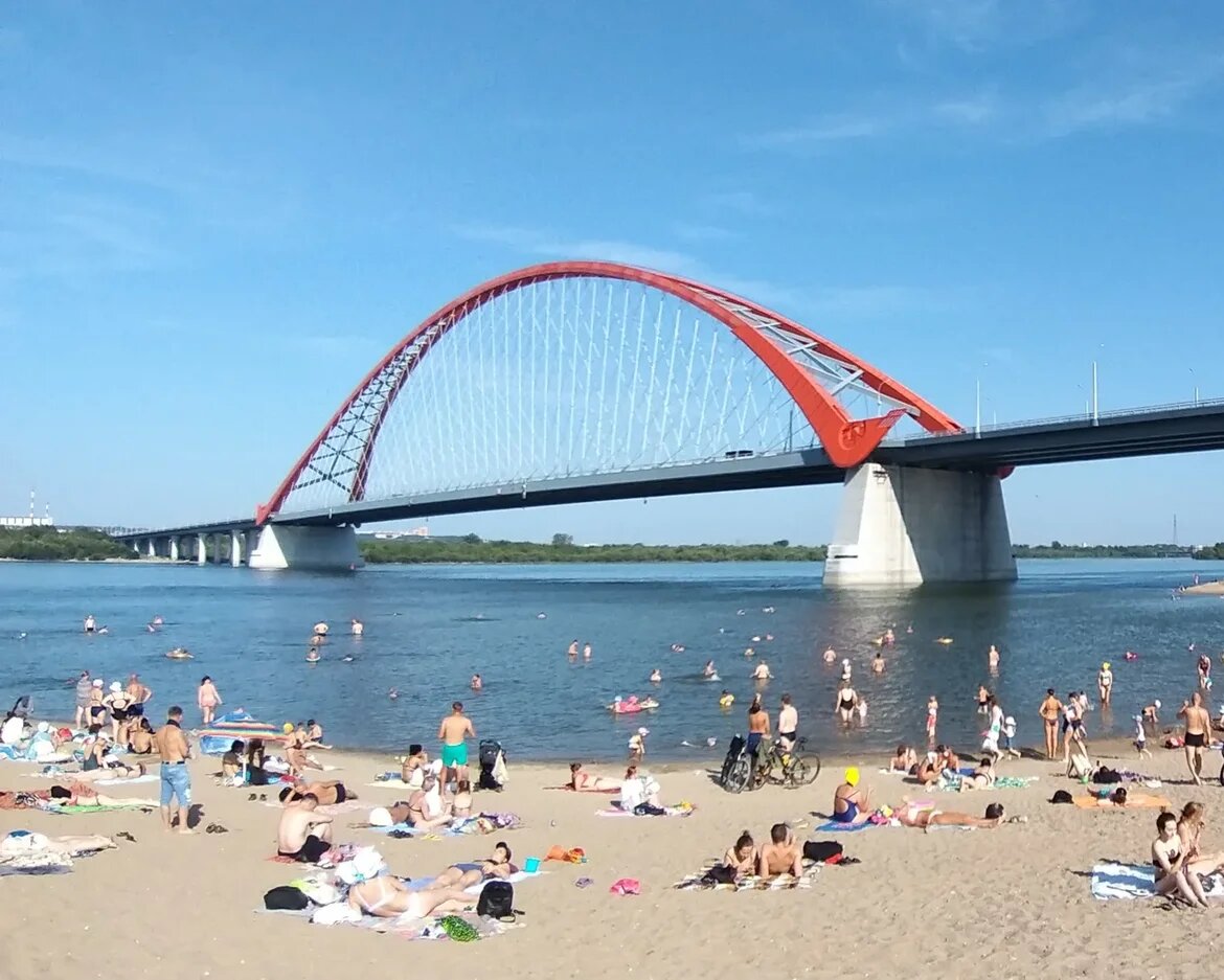 Бугринский мост через реку Обь