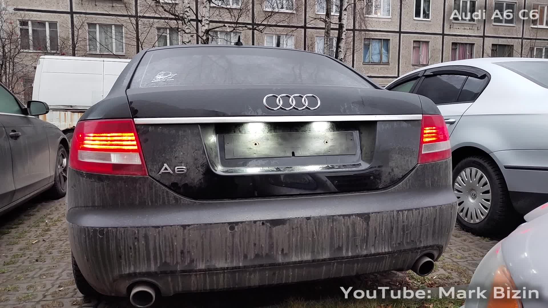 Замена подсветки номера LED Audi A6 C6 с AliExpress / LED number plate  light replacement for Audi A6