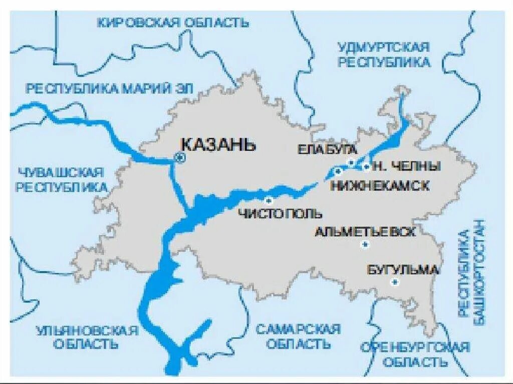 Где находится татарстан. С кем граничит Татарстан на карте России. Республика Татарстан на карте России границы. Соседи Татарстана на карте. Границы Татарстана на карте.