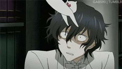 Кадр из аниме. Один из любимых персонажей, который жутко боится кошек😂