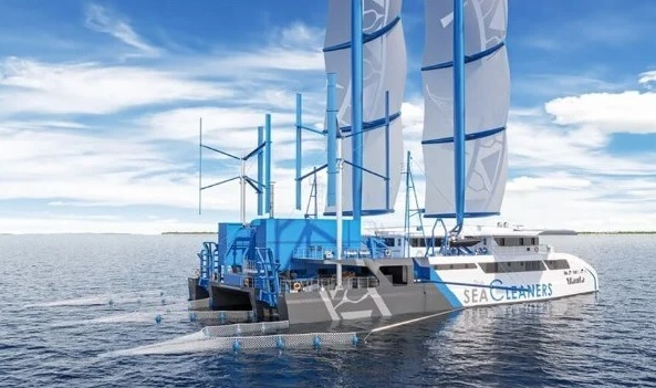 Судно Manta: тралы для сбора пластиковых отходов / Фото: SeaCleaners