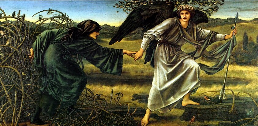 Эдвард Бёрн-Джонс. Любовь, ведущая пилигрима. 1896-97.