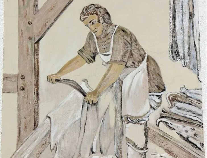 Выделка кожи в доисторические времена. Картинка с сайта leathernomads