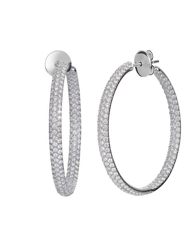 Серьги Mercury Classic из белого золота с бриллиантами
