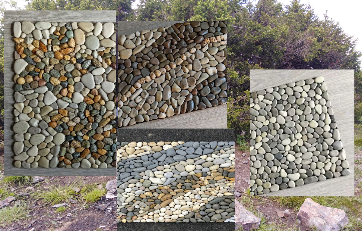 Отсортировав камешки по цветам, можно поиграть с видом коврика