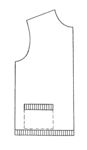 Рис. 1 Вязание горизонтального кармана