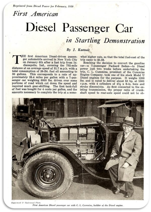 Клесси Камминс и его дизельный Packard 1925 года