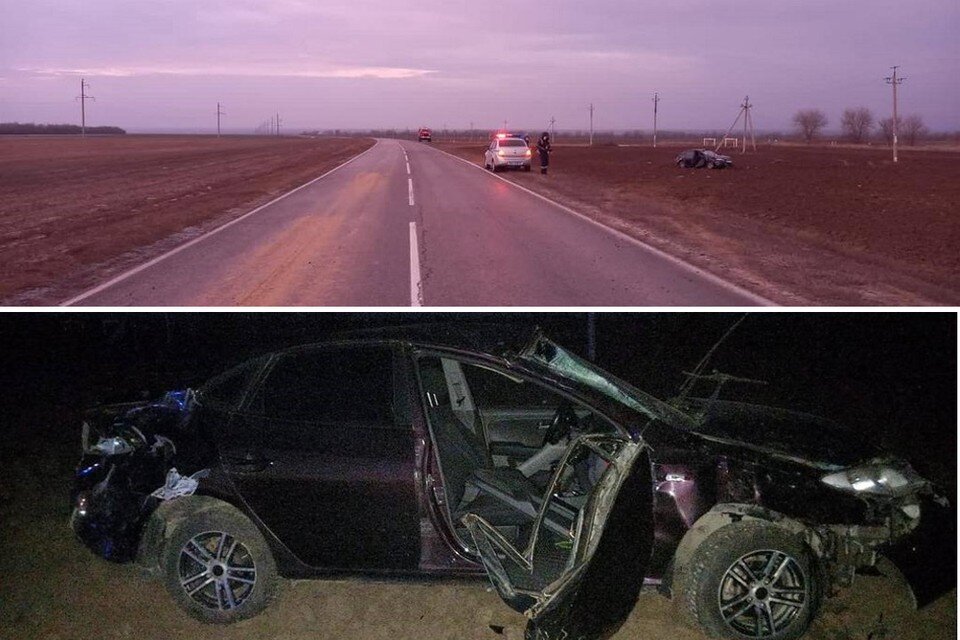     Автомобиль выехал на обочину и опрокинулся. Фото: УГИБДД по Ростовской области