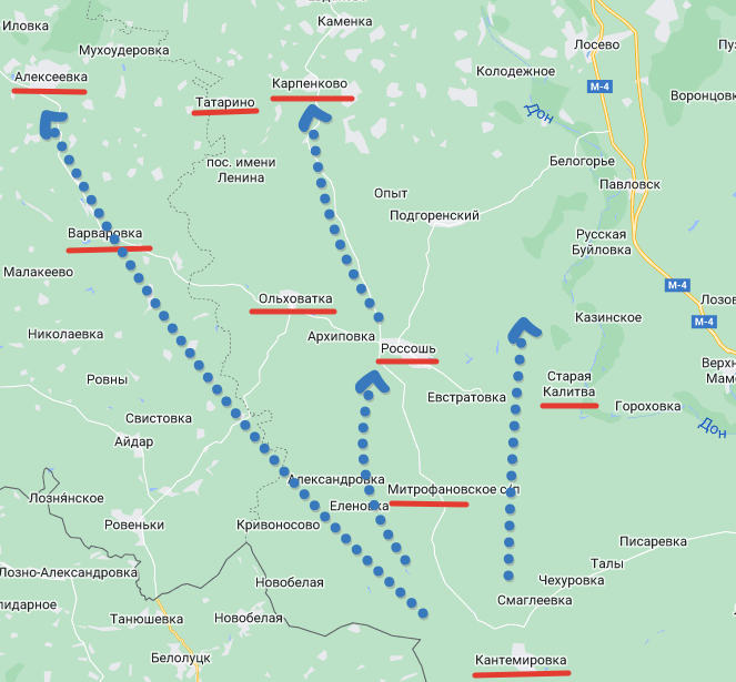 Выход 3-ТА в назначенные точки встречи. Рисунок Автора
