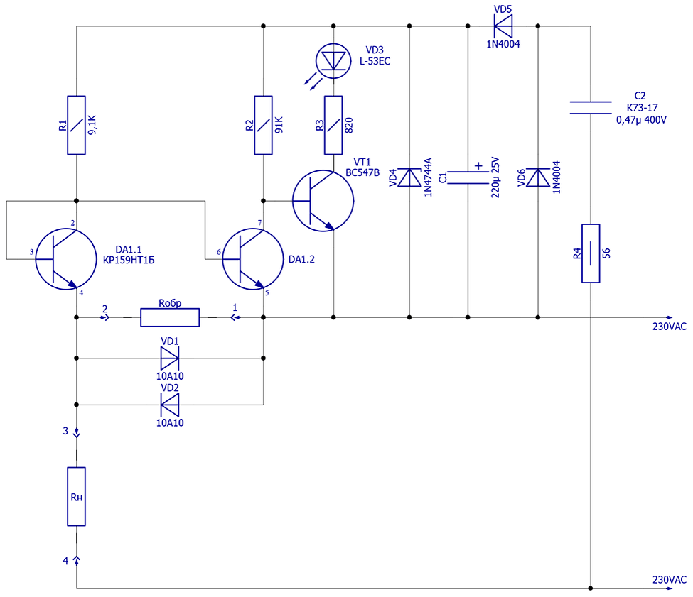 Индикатор тока схема
