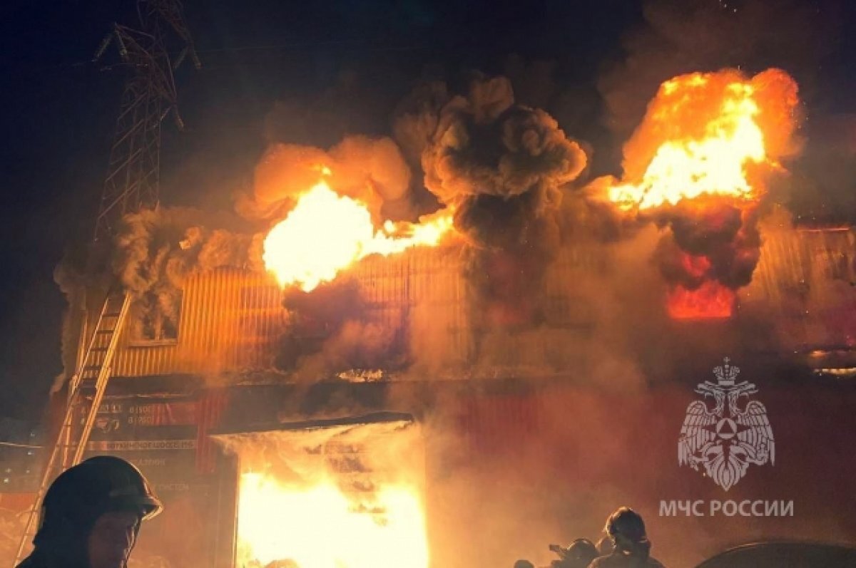    73 огнеборца тушили пожар в гаражном кооперативе Ижевска